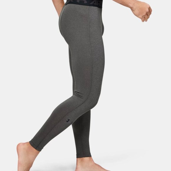 Under Armour Men's Heatgear Compression Armour Leggings Carbon Gray Large - Picture 2 of 7